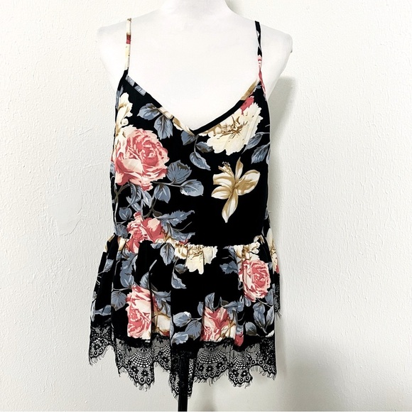 SHELN Curve Women’s Plus Size 2XL Floral Lace Trim Camisole Top EUC Everyday - Picture 1 of 8